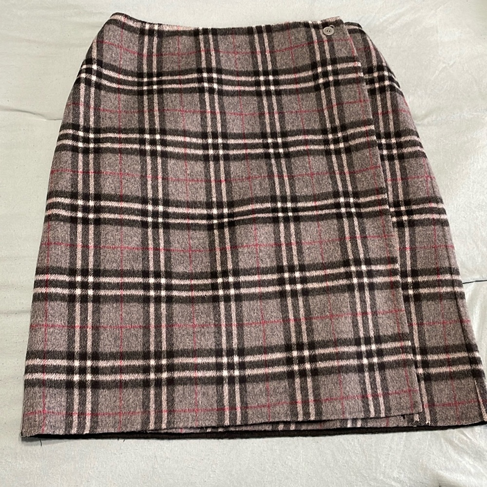 Carole Little Tartan/ Plaid Wool Skirt, petite